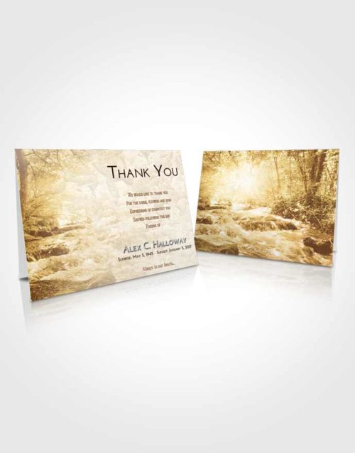Funeral Thank You Card Template Golden Silver Stream
