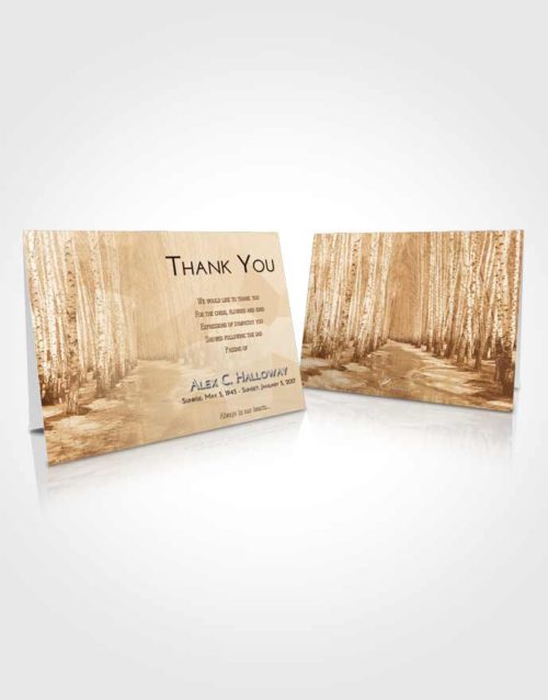 Funeral Thank You Card Template Golden Snowy Stream