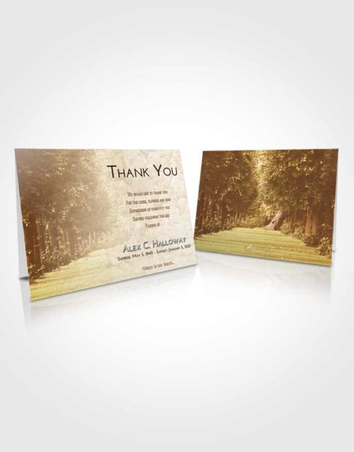 Funeral Thank You Card Template Golden Summer Forest