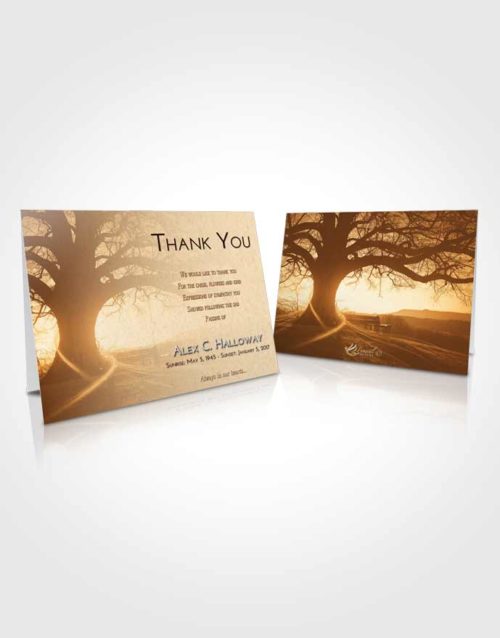 Funeral Thank You Card Template Golden Tree Serenity