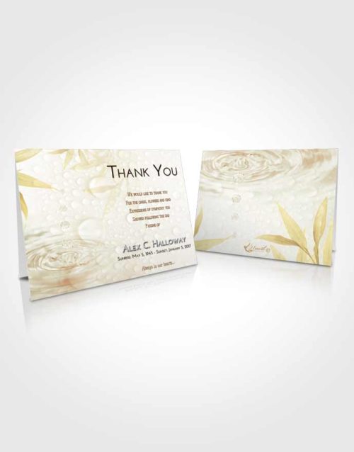 Funeral Thank You Card Template Golden Water Droplet