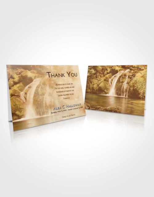 Funeral Thank You Card Template Golden Waterfall Clarity