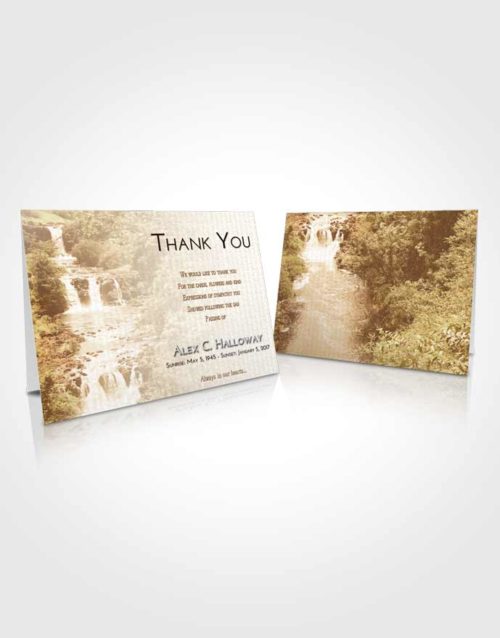 Funeral Thank You Card Template Golden Waterfall Liberty