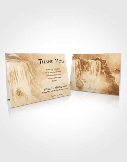 Funeral Thank You Card Template Golden Waterfall Tranquility
