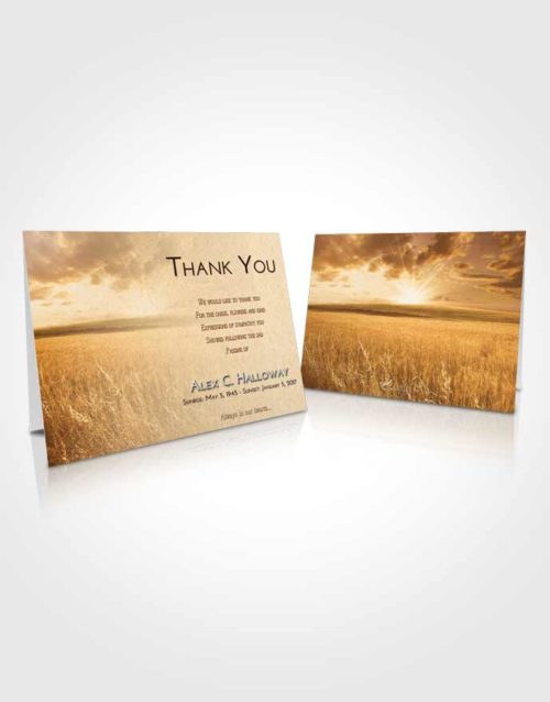 Funeral Thank You Card Template Golden Wheat Fields