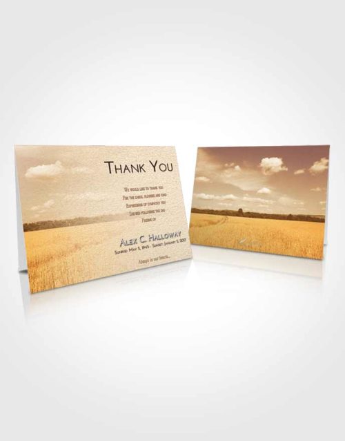 Funeral Thank You Card Template Golden Wheat Serenity
