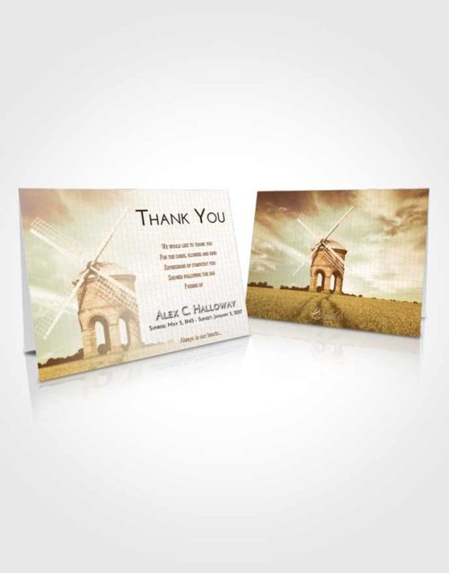Funeral Thank You Card Template Golden Windmill of Honor