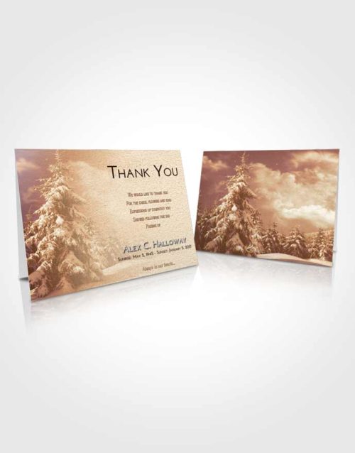 Funeral Thank You Card Template Golden Winter Wonderland