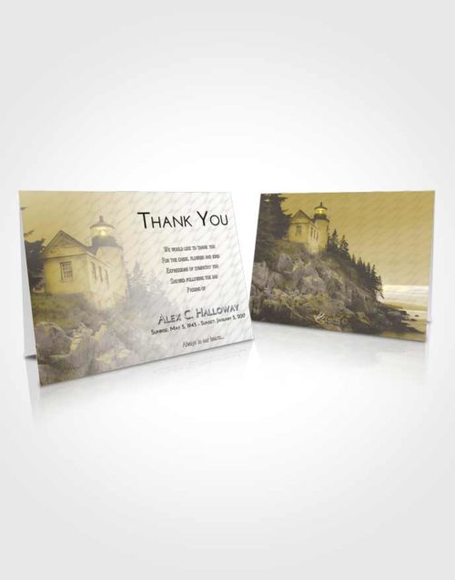 Funeral Thank You Card Template Harmony Lighthouse on the Rocks