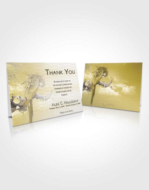 Funeral Thank You Card Template Harmony Magical Parrot