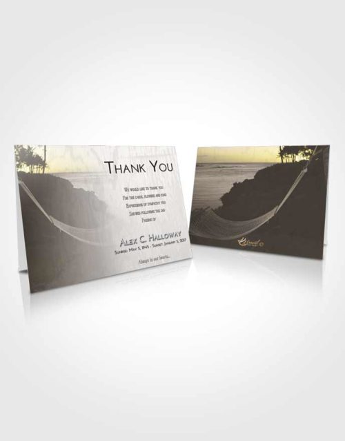 Funeral Thank You Card Template Harmony Sunset in a Hammock
