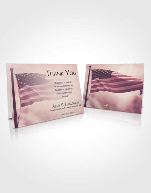 Funeral Thank You Card Template Lavender Sunrise American Honor