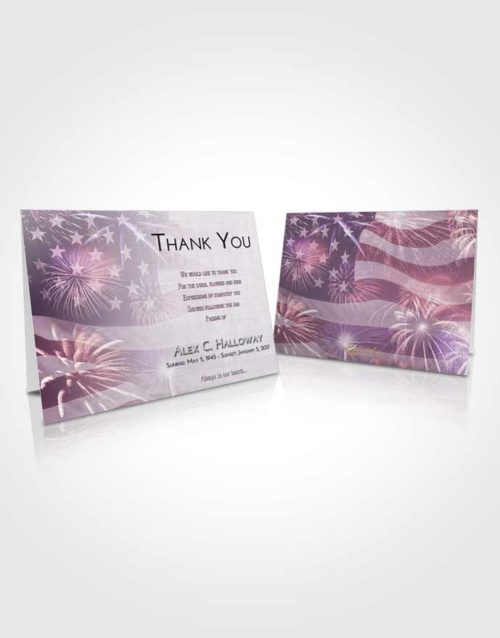 Funeral Thank You Card Template Lavender Sunrise American Patriot