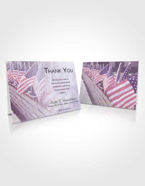 Funeral Thank You Card Template Lavender Sunrise American Victory