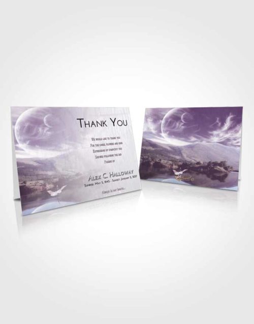 Funeral Thank You Card Template Lavender Sunrise Astonishing Moon