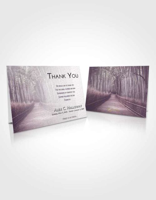 Funeral Thank You Card Template Lavender Sunrise Bamboo Forest