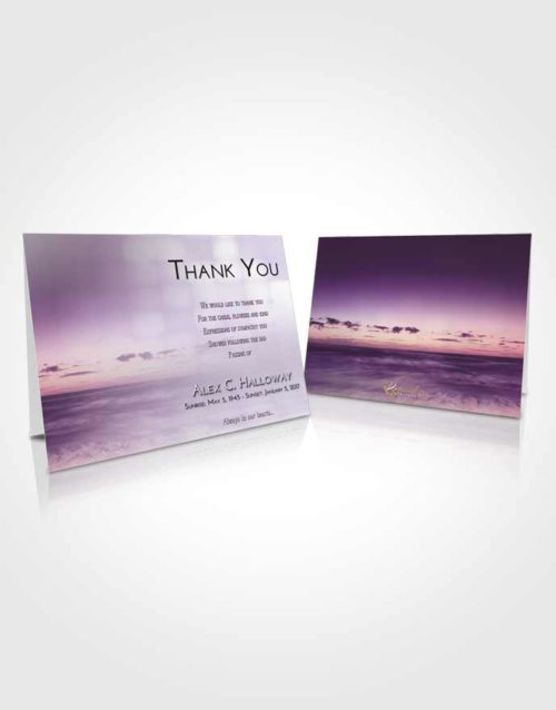 Funeral Thank You Card Template Lavender Sunrise Beautiful Sunset