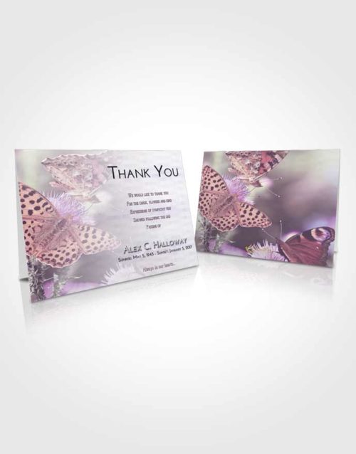 Funeral Thank You Card Template Lavender Sunrise Butterfly Peace