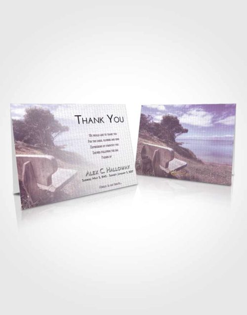 Funeral Thank You Card Template Lavender Sunrise Coastal Gaze