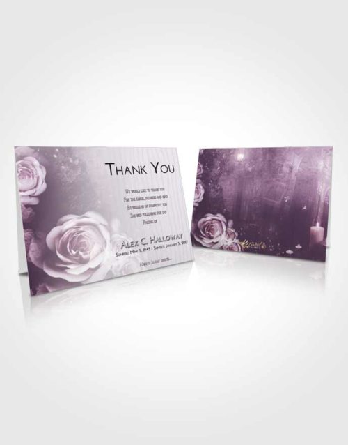 Funeral Thank You Card Template Lavender Sunrise Flowering Garden