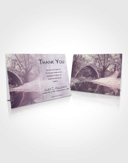 Funeral Thank You Card Template Lavender Sunrise Forest Bridge