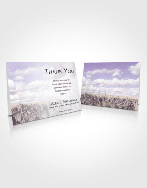 Funeral Thank You Card Template Lavender Sunrise Grassland