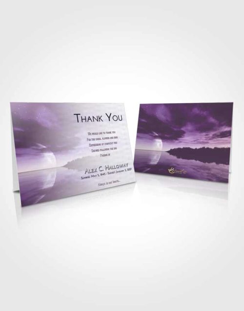 Funeral Thank You Card Template Lavender Sunrise Illuminated Evening