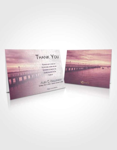 Funeral Thank You Card Template Lavender Sunrise Lake Drive