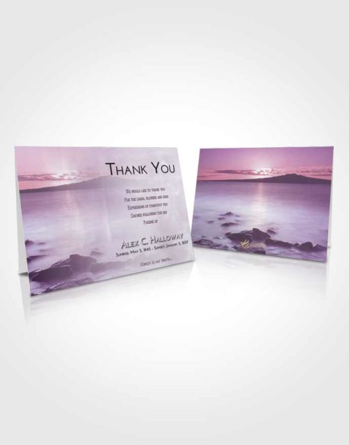 Funeral Thank You Card Template Lavender Sunrise Lake Front