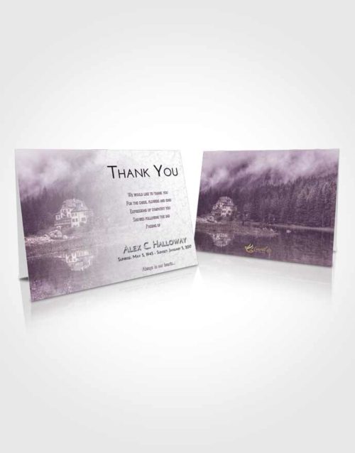 Funeral Thank You Card Template Lavender Sunrise Lake House