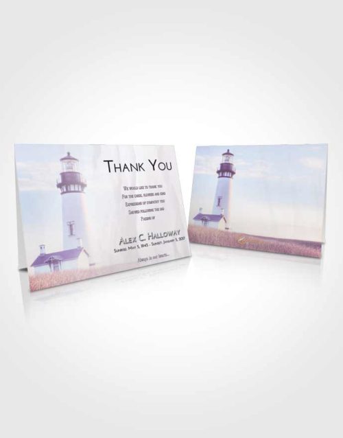 Funeral Thank You Card Template Lavender Sunrise Lighthouse Clarity