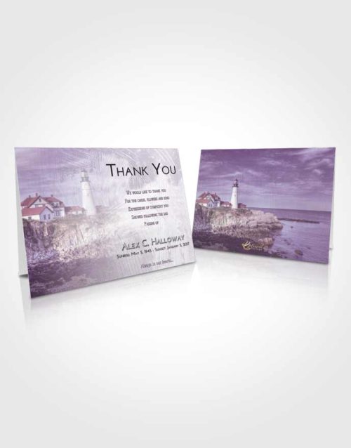 Funeral Thank You Card Template Lavender Sunrise Lighthouse Journey
