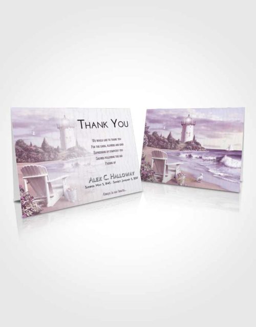 Funeral Thank You Card Template Lavender Sunrise Lighthouse Laughter