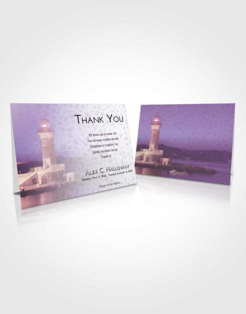 Funeral Thank You Card Template Lavender Sunrise Lighthouse Majesty