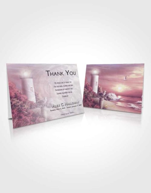 Funeral Thank You Card Template Lavender Sunrise Lighthouse Mystery