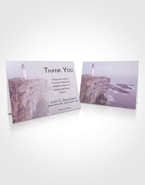 Funeral Thank You Card Template Lavender Sunrise Lighthouse Point