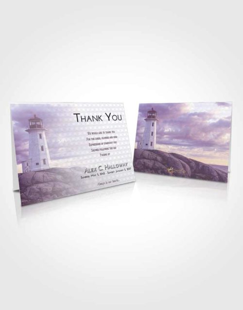Funeral Thank You Card Template Lavender Sunrise Lighthouse Safety