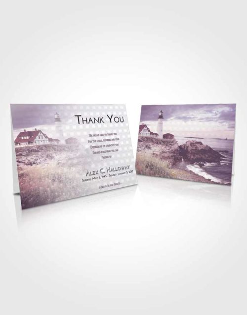 Funeral Thank You Card Template Lavender Sunrise Lighthouse Secret