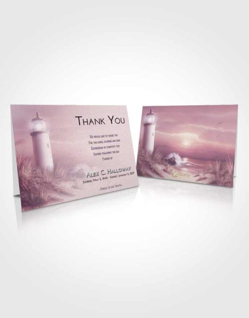 Funeral Thank You Card Template Lavender Sunrise Lighthouse Serenity
