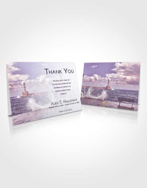 Funeral Thank You Card Template Lavender Sunrise Lighthouse in the Tides