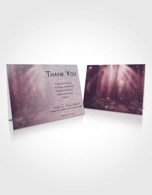 Funeral Thank You Card Template Lavender Sunrise Magical Forest