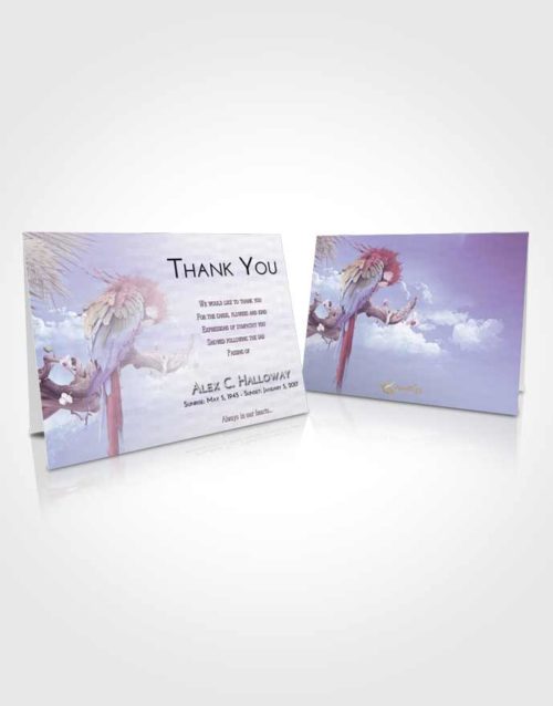 Funeral Thank You Card Template Lavender Sunrise Magical Parrot