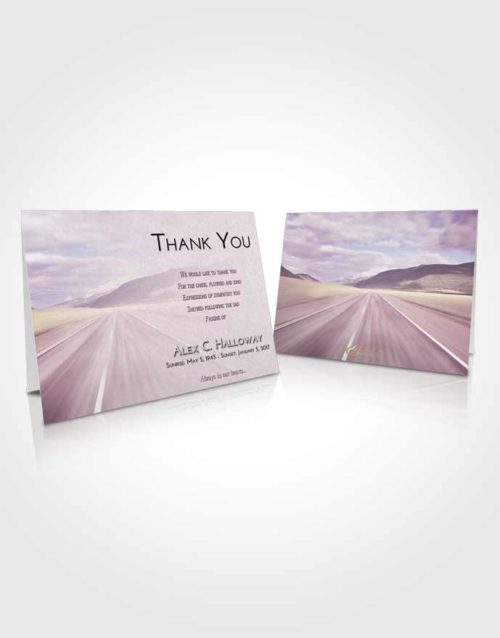 Funeral Thank You Card Template Lavender Sunrise Morning Highway