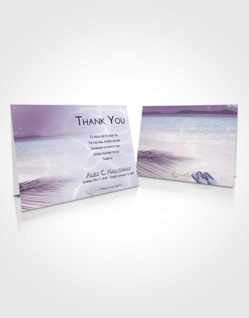 Funeral Thank You Card Template Lavender Sunrise Ocean Ripples