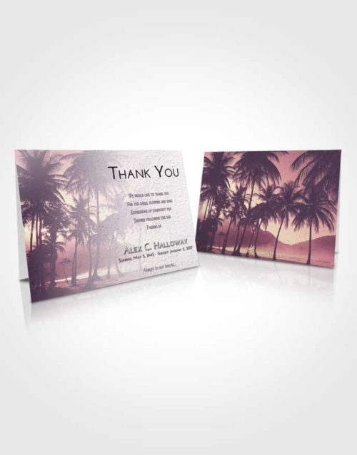 Funeral Thank You Card Template Lavender Sunrise Palm Paradise