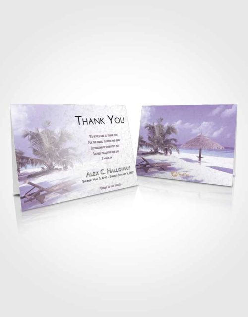 Funeral Thank You Card Template Lavender Sunrise Sandy Beach