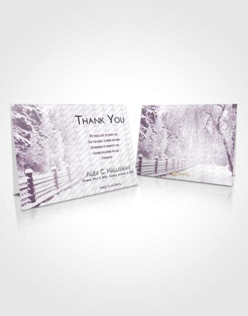 Funeral Thank You Card Template Lavender Sunrise Snow Walk