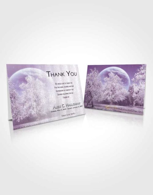 Funeral Thank You Card Template Lavender Sunrise Snowy Love