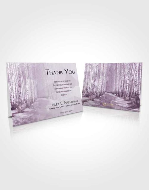 Funeral Thank You Card Template Lavender Sunrise Snowy Stream