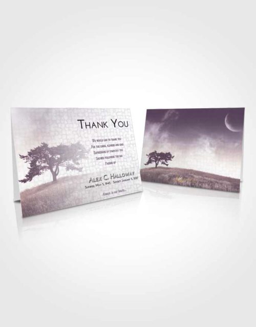 Funeral Thank You Card Template Lavender Sunrise Solumn Tree